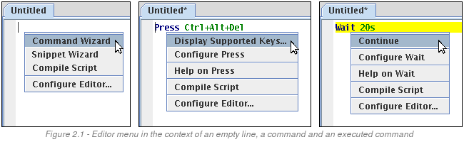 Editor context menu examples