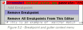 Breakpoint popup menu